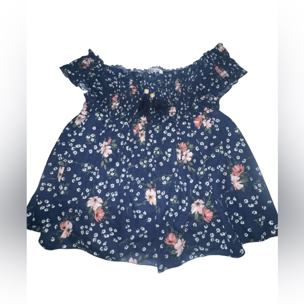 Navy Floral Kids Blouse
